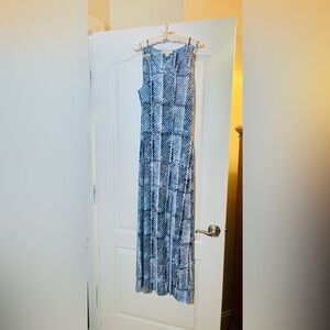 Designer Blue & White Maxi Dress
